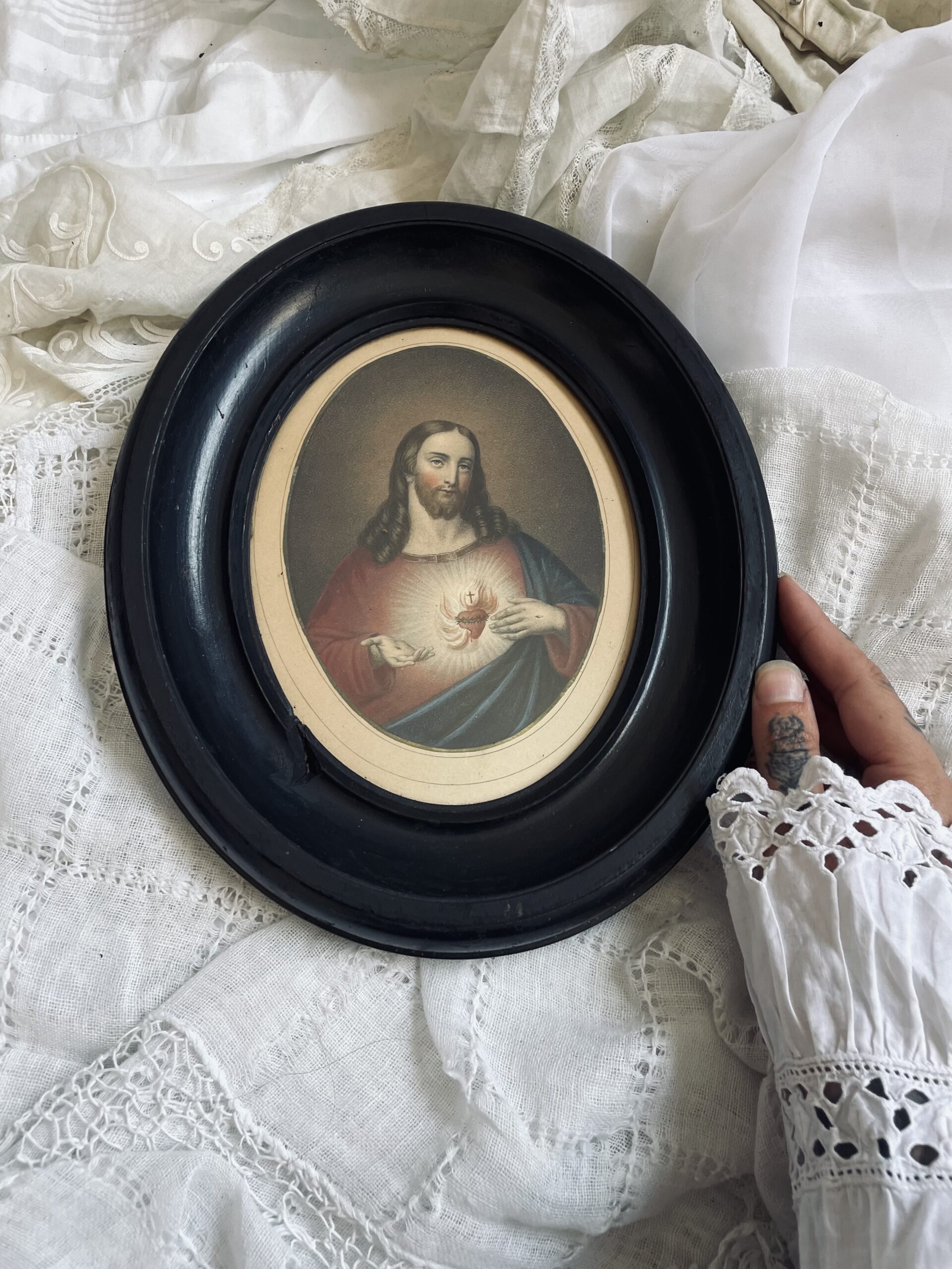 CHROMOLITHOGRAPHIE JESUS CŒUR SACRÉ